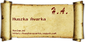 Huszka Avarka névjegykártya